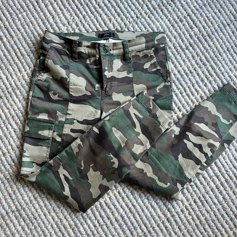 J. Crew Green and Brown Camouflage Pants